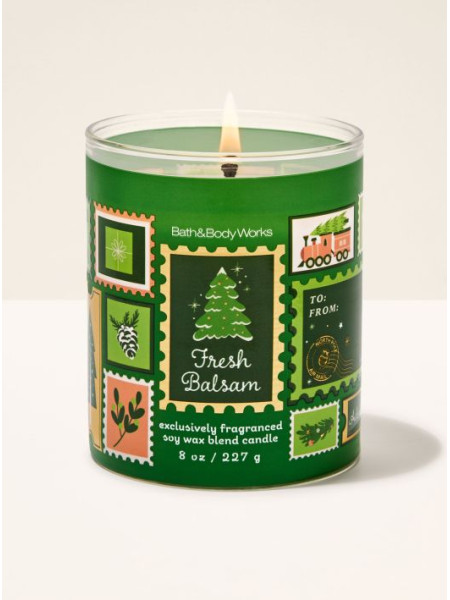 Ароматизована свічка Fresh Balsam Single Wick Candle Bath & Body Works